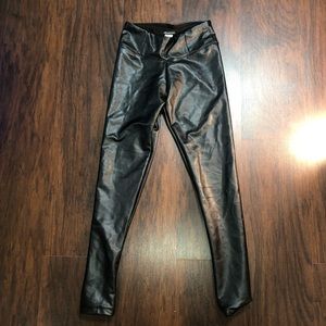 Faux leather fleece lined leggings